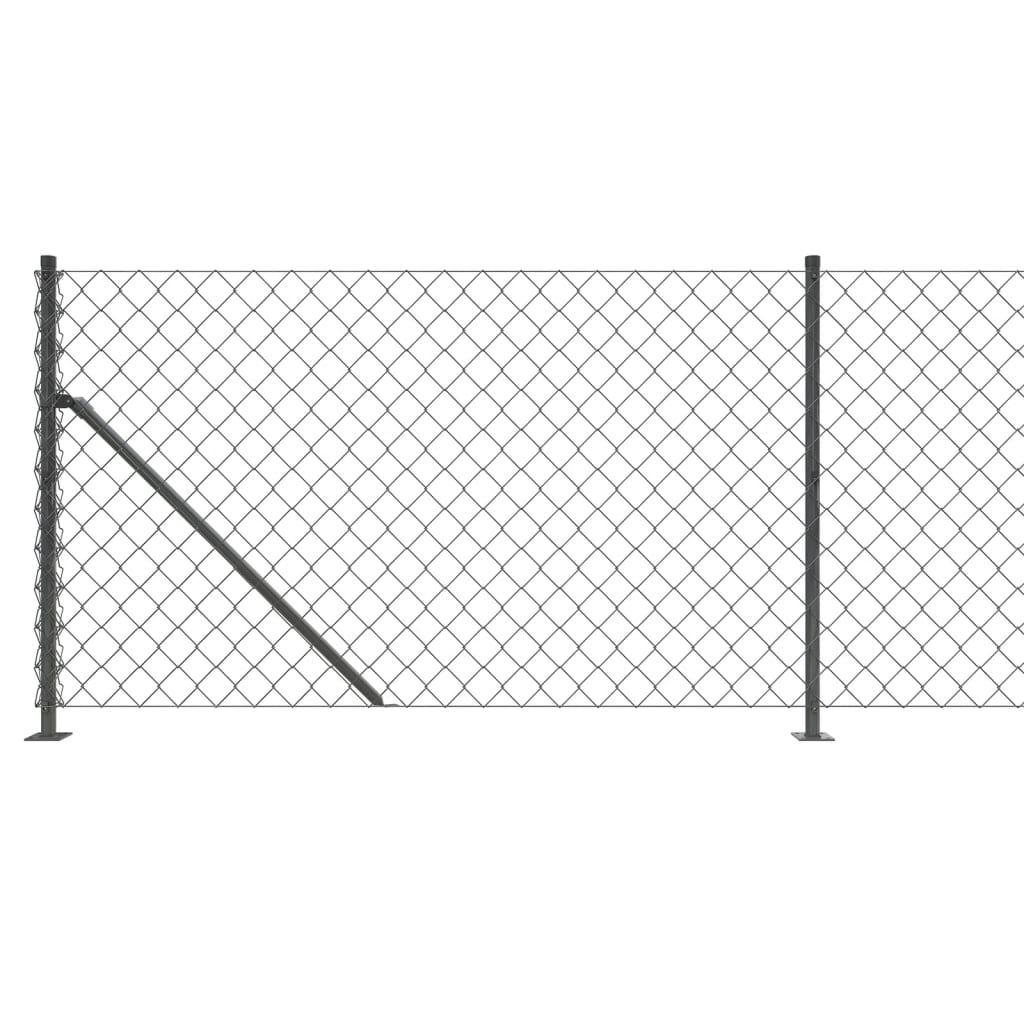 vidaXL Chain Link Fence with Flange Anthracite 1x10 m