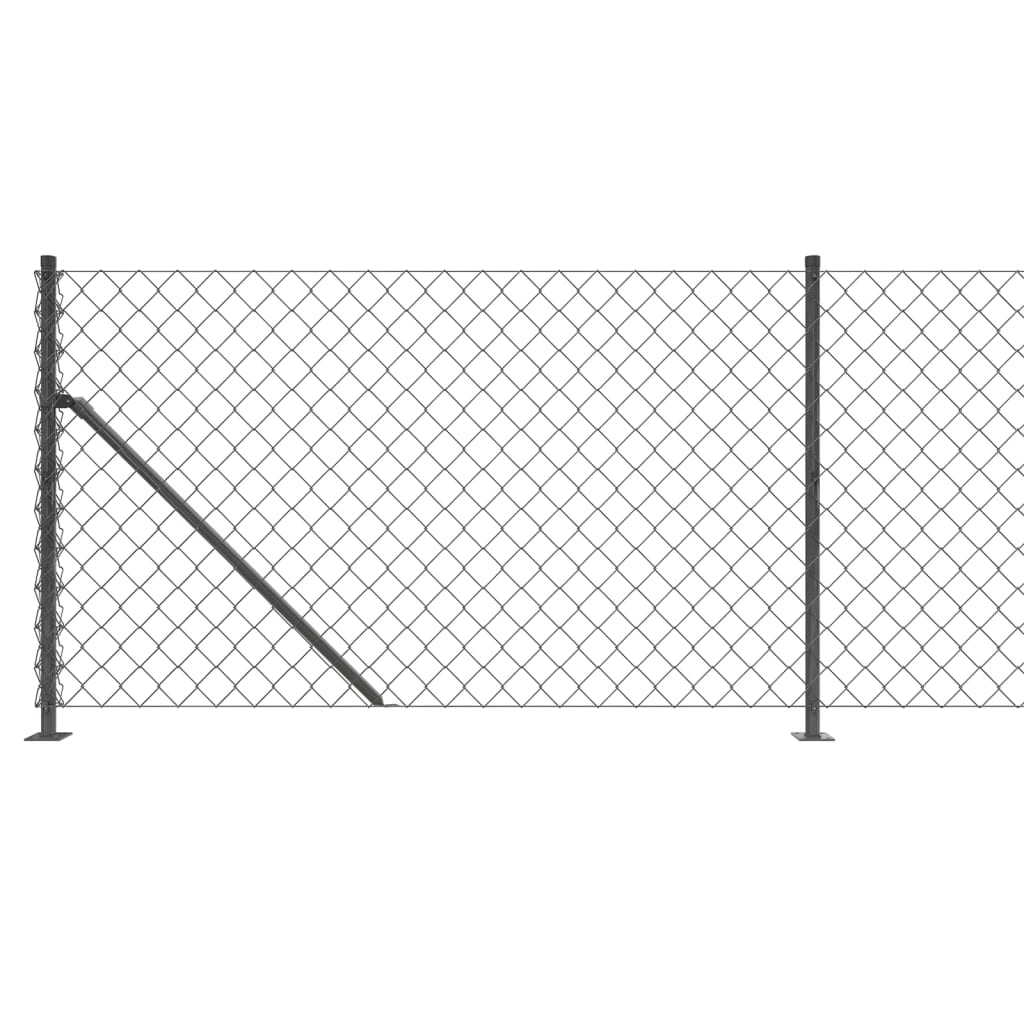 vidaXL Chain Link Fence with Flange Anthracite 1.1x10 m