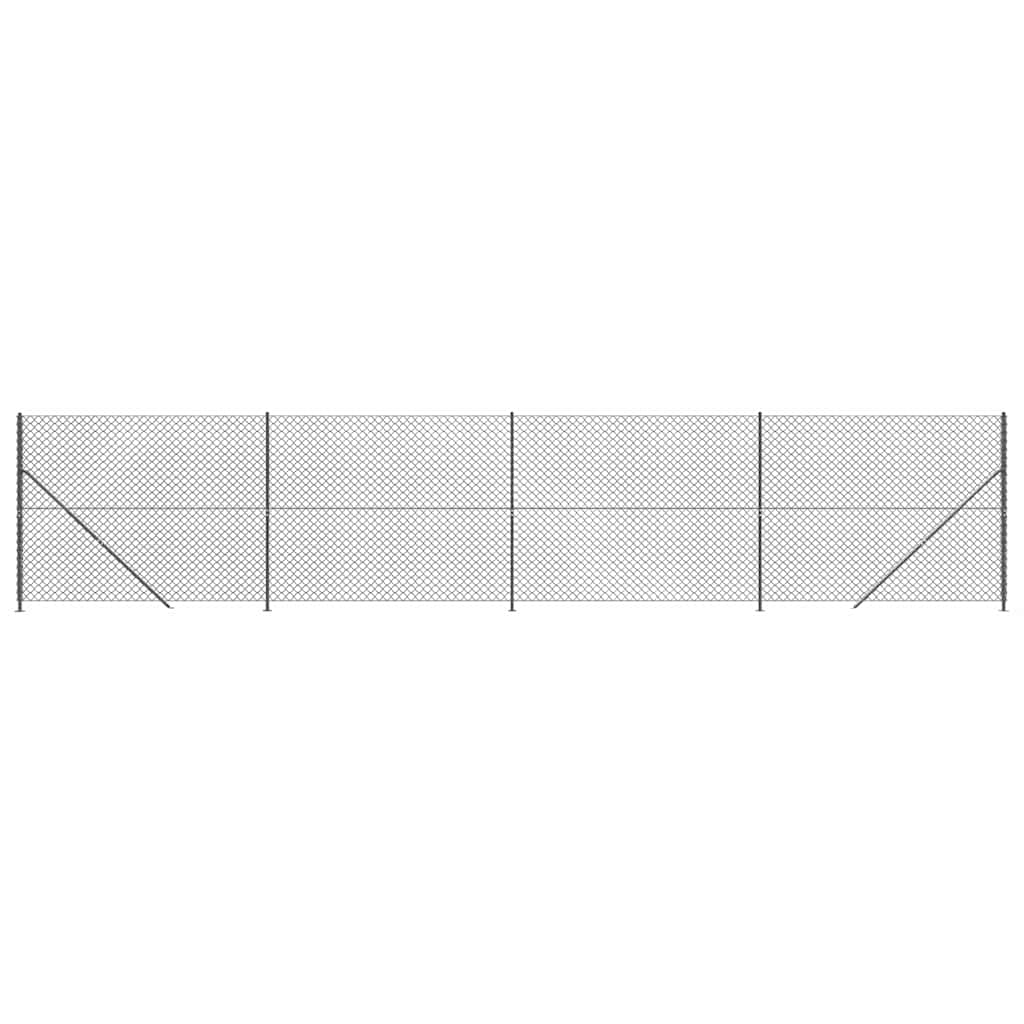 Chain Link Fence with Flange Anthracite 1.6x10 m