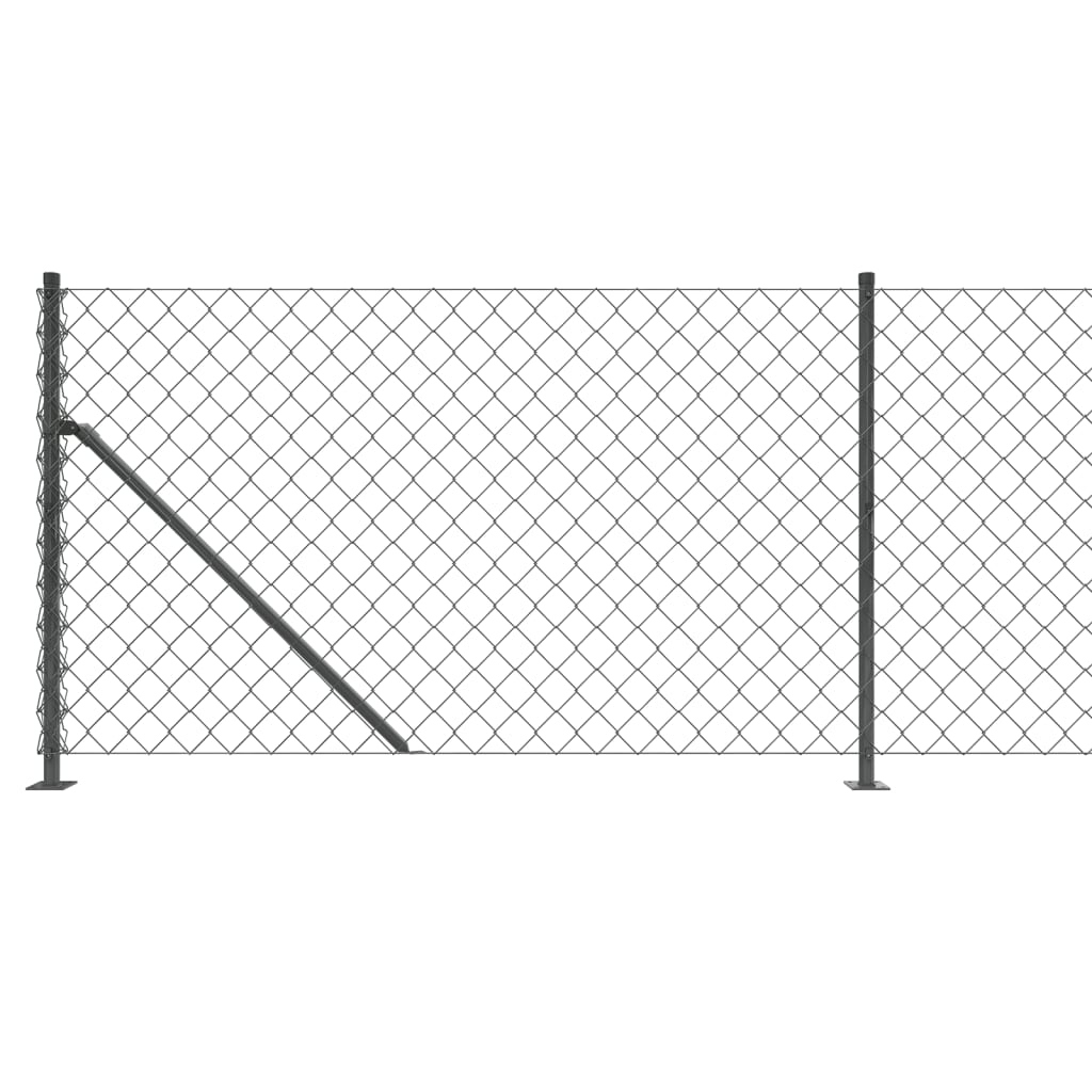 vidaXL Chain Link Fence with Flange Anthracite 1.1x25 m