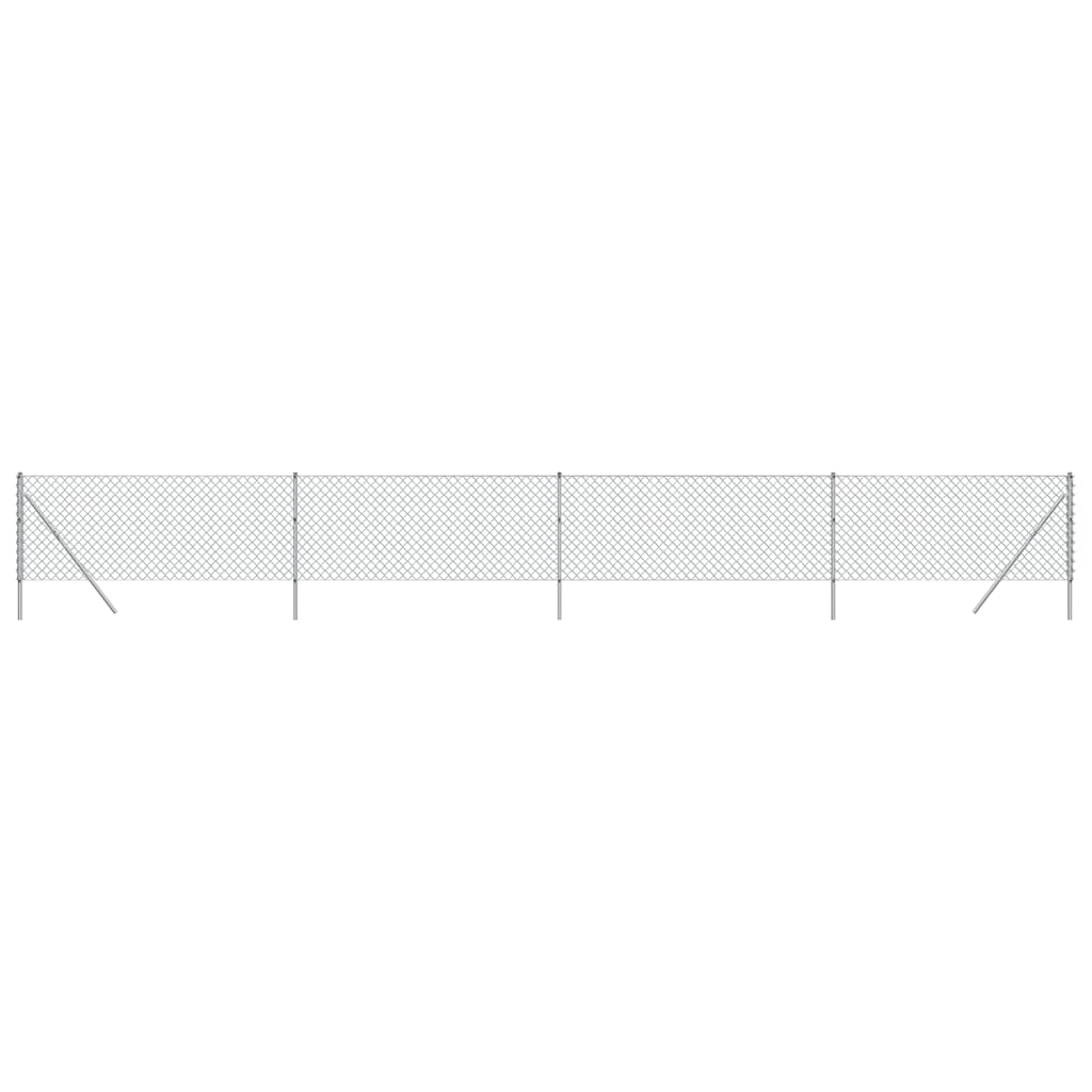 vidaXL Chain Link Fence Silver 1x10 m