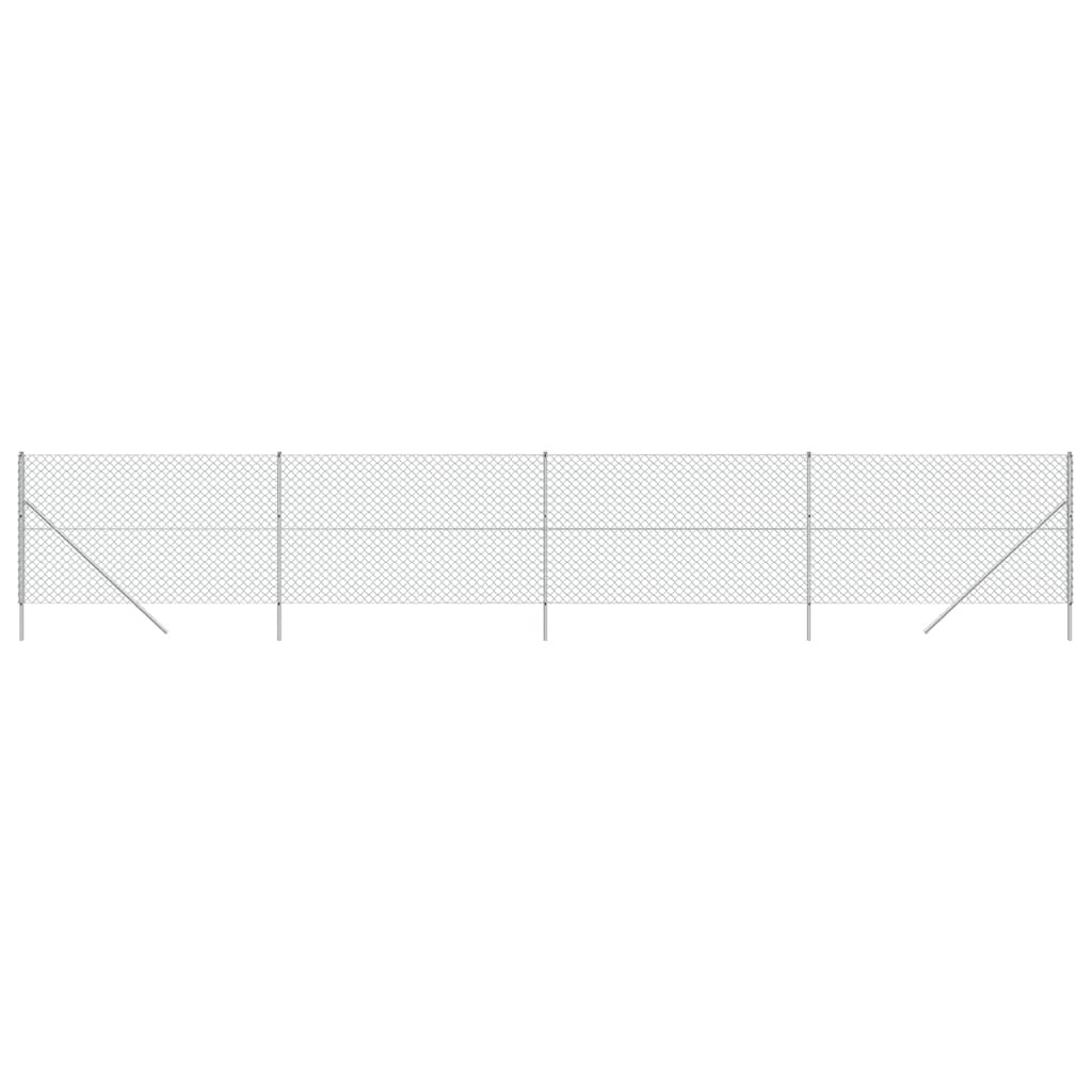 vidaXL Chain Link Fence Silver 1.4x10 m