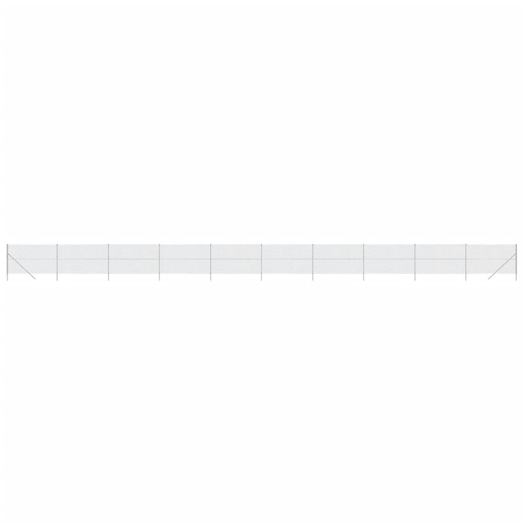 vidaXL Chain Link Fence Silver 1.6x25 m