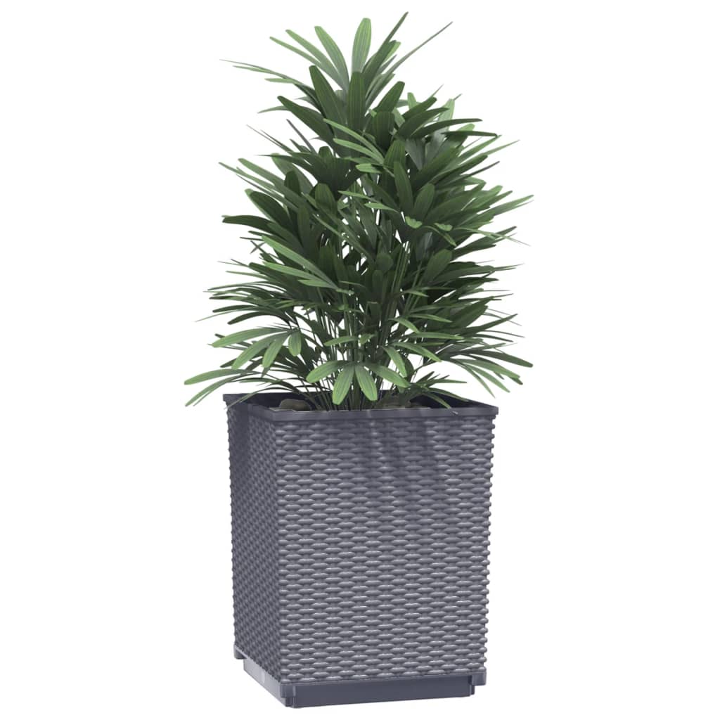 vidaXL Planters 2 pcs Blue Grey 30x30x37 cm Polypropylene