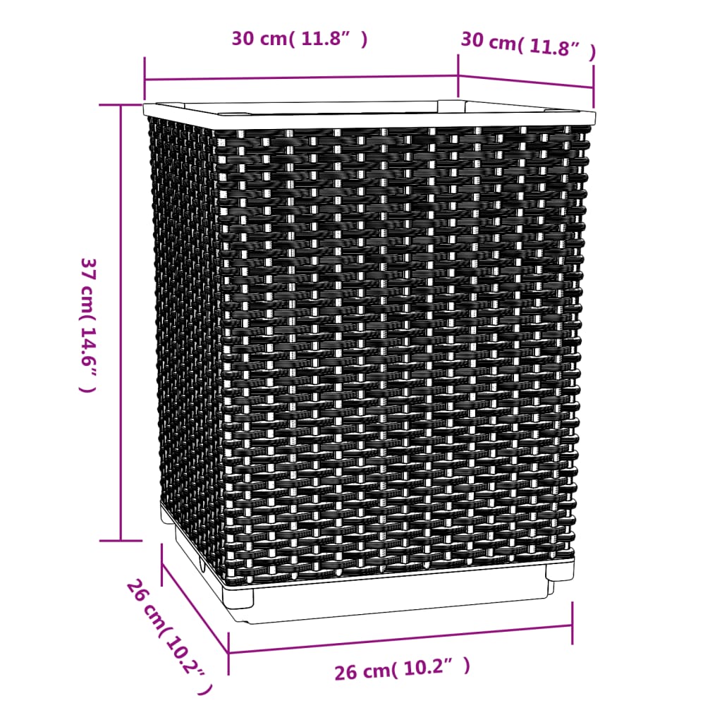 vidaXL Planters 2 pcs Blue Grey 30x30x37 cm Polypropylene