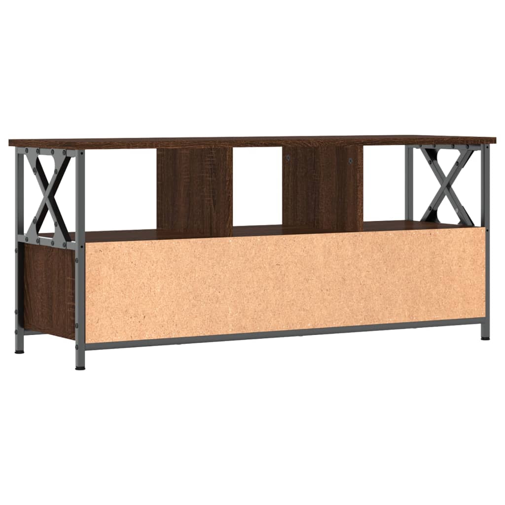 vidaXL TV Cabinet Brown Oak 102x33x45 cm Engineered Wood&Iron