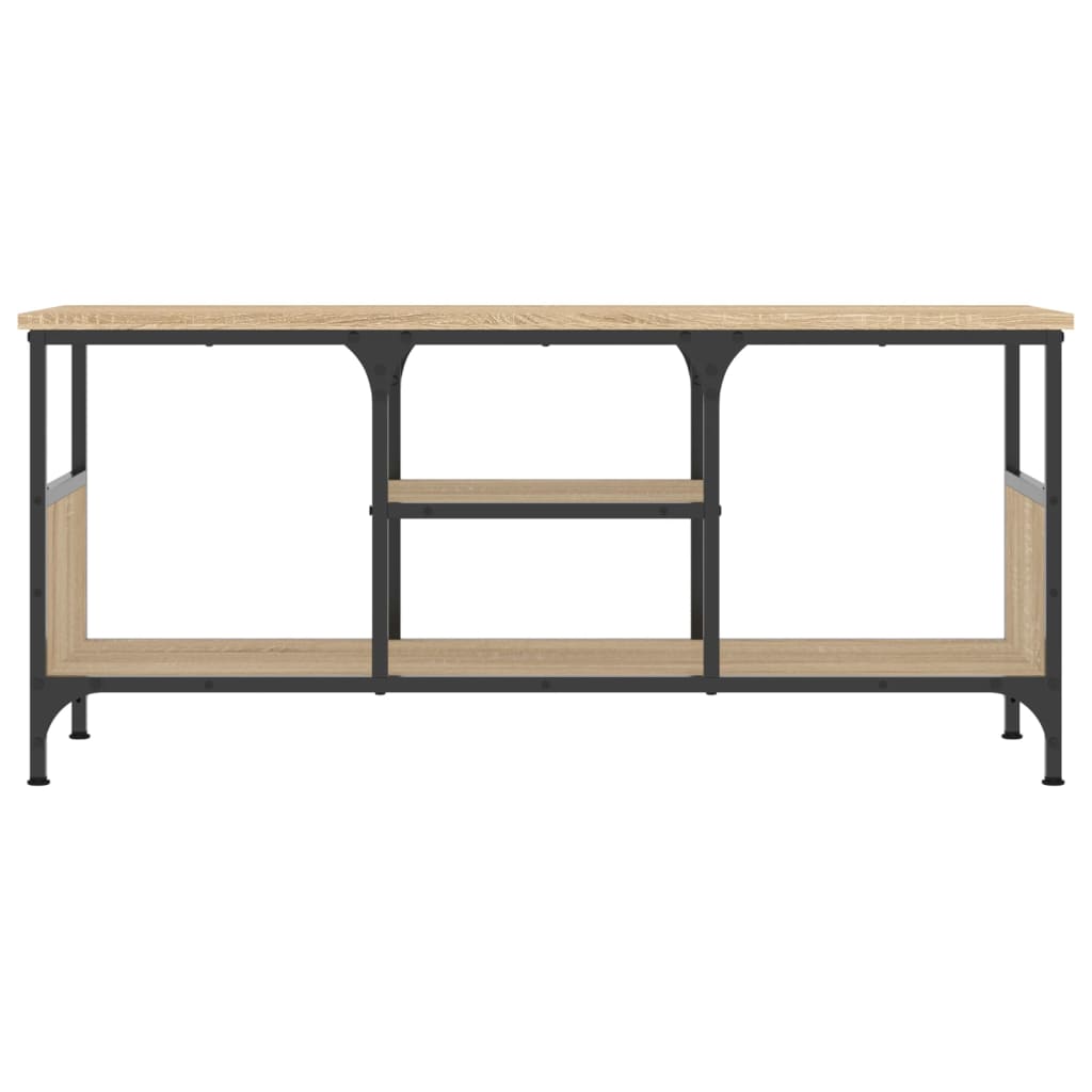 TV Cabinet Sonoma Oak 100x35x45 cm Engineered Wood&Iron
