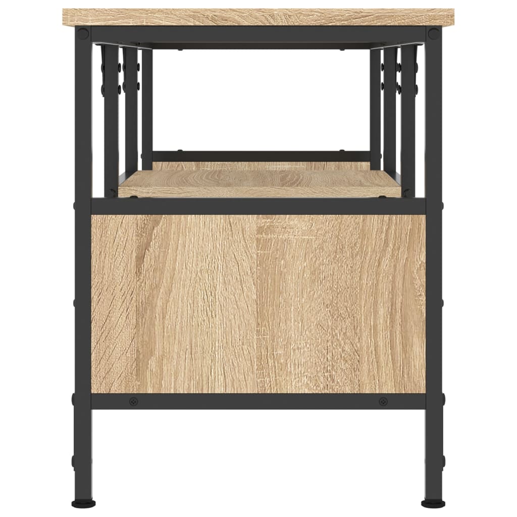 TV Cabinet Sonoma Oak 100x35x45 cm Engineered Wood&Iron