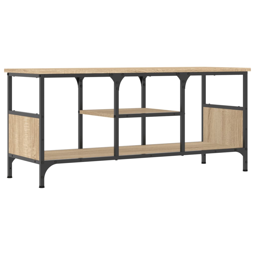 TV Cabinet Sonoma Oak 100x35x45 cm Engineered Wood&Iron
