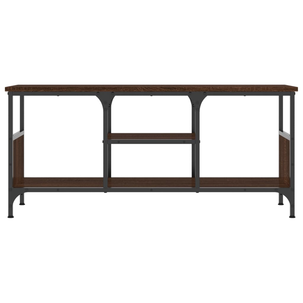 vidaXL TV Cabinet Brown Oak 100x35x45 cm Engineered Wood&Iron