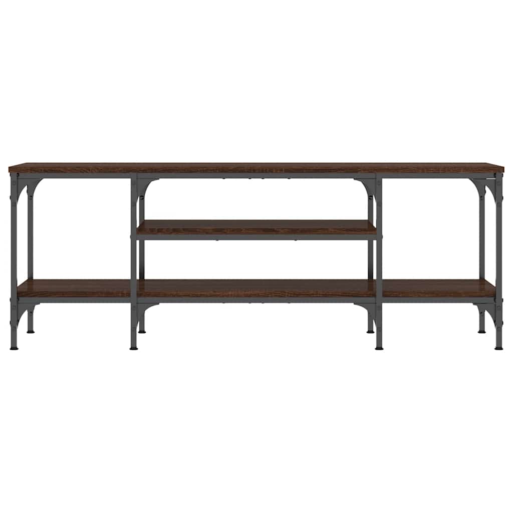 TV Cabinet Brown Oak 121x35x45 cm Engineered Wood&Iron