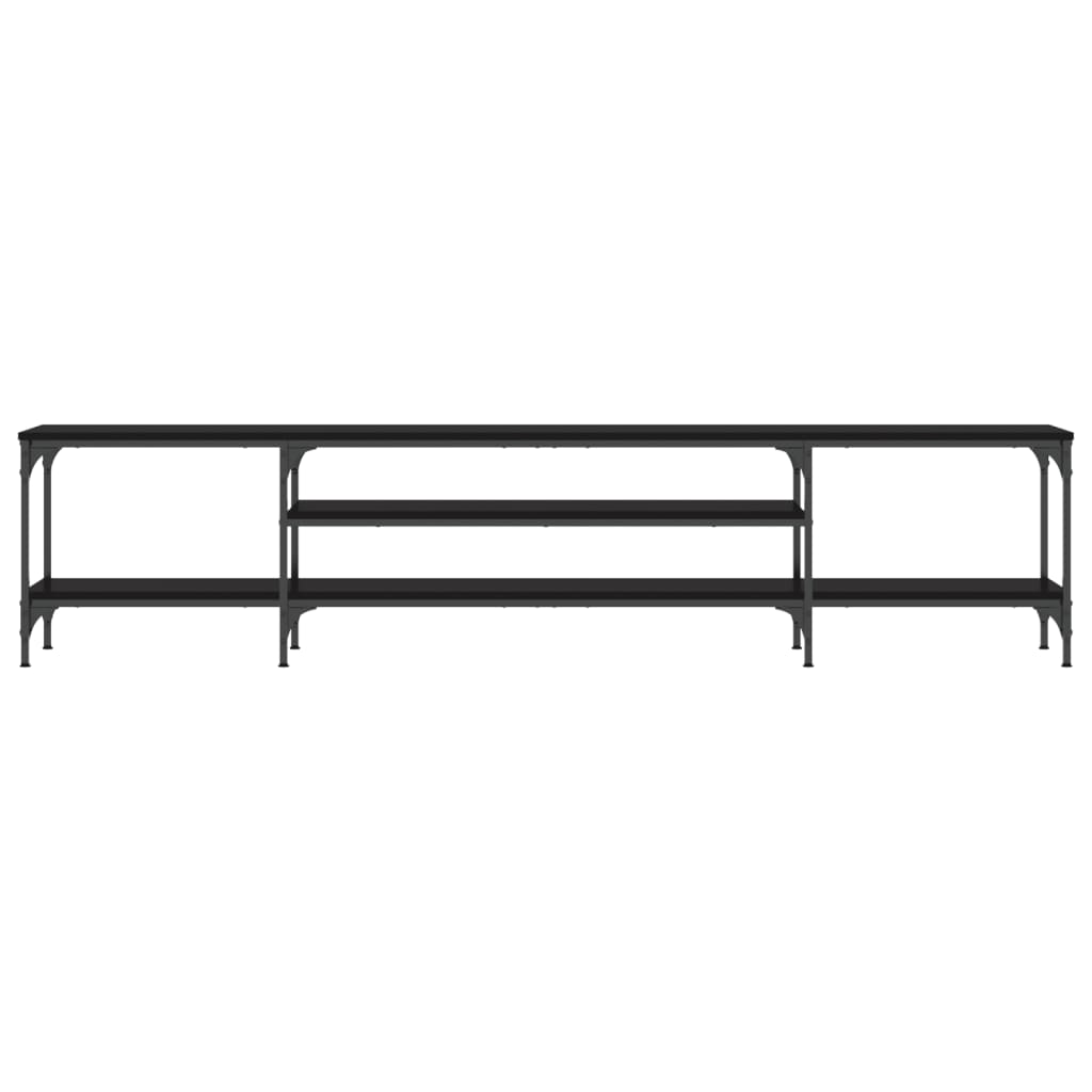 vidaXL TV Cabinet Black 201x35x45 cm Engineered Wood&Iron