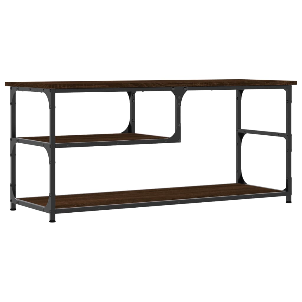 TV Cabinet Brown Oak 103x38x46,5 cm Engineered Wood and Steel