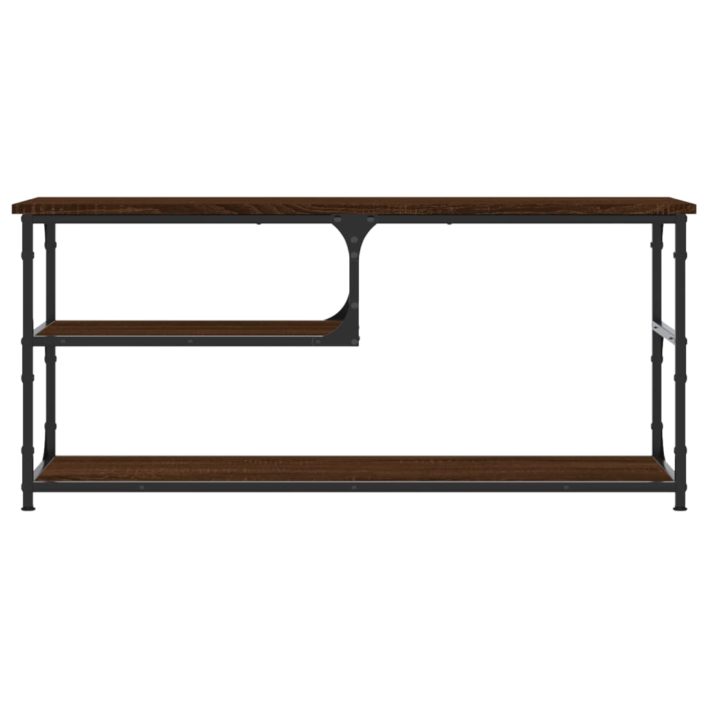 TV Cabinet Brown Oak 103x38x46,5 cm Engineered Wood and Steel