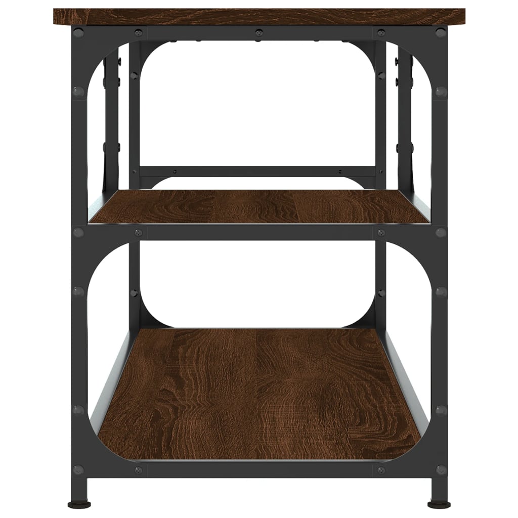 TV Cabinet Brown Oak 103x38x46,5 cm Engineered Wood and Steel