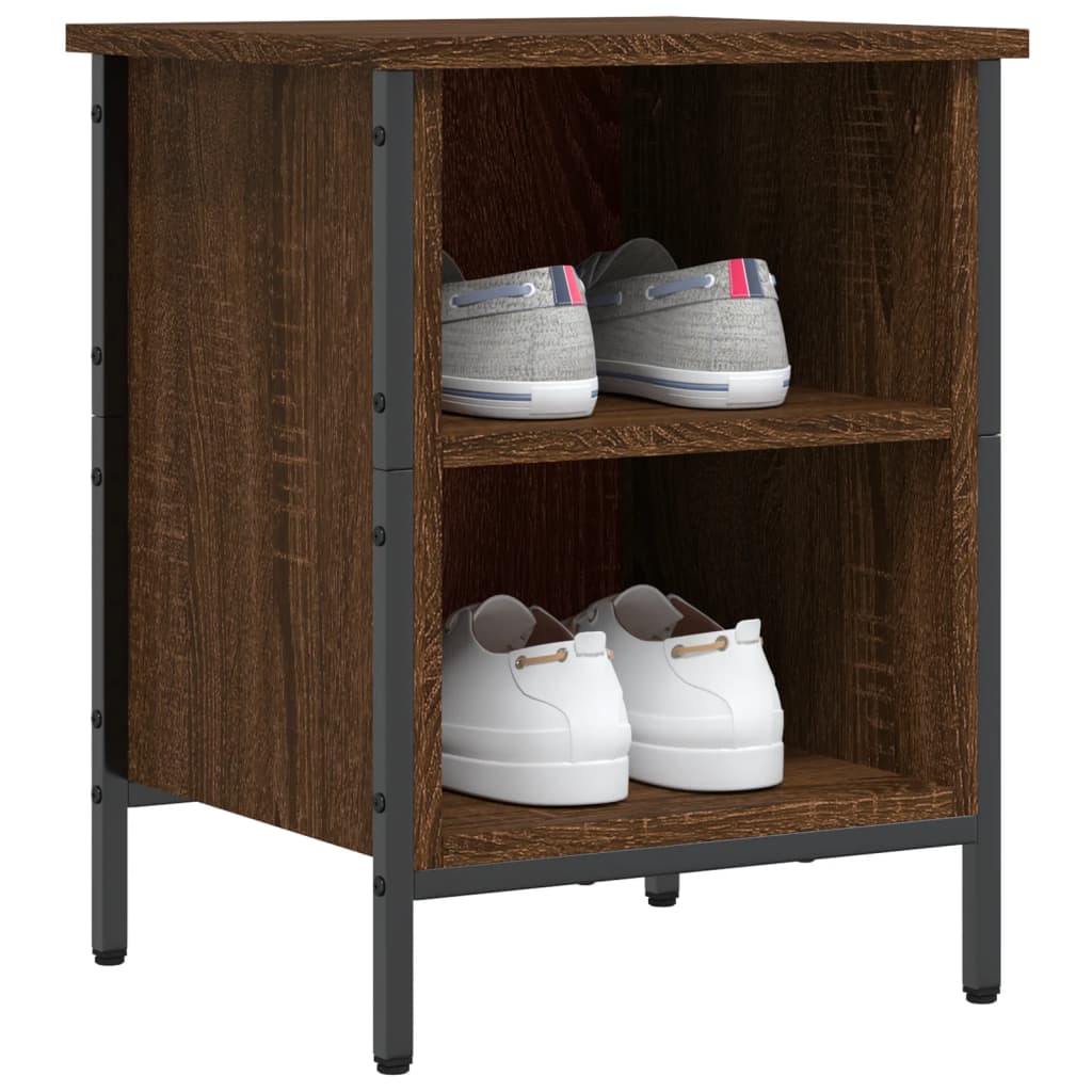 Shoe Cabinet Brown Oak 2 compartments for shoes