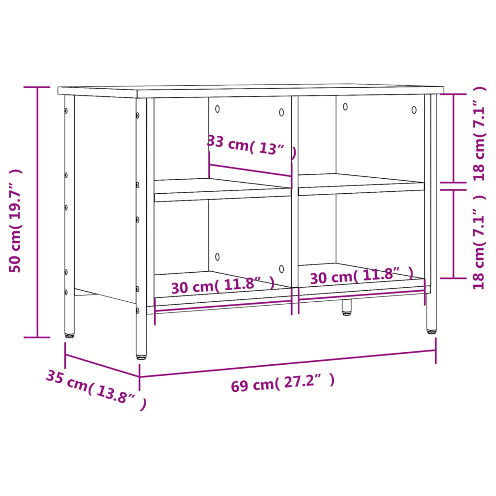 Shoe Cabinet Brown Oak 4 compartments