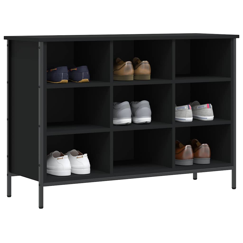 Shoe Cabinet Black 9 compartments for storing shoes