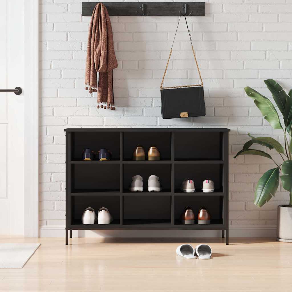 Shoe Cabinet Black 9 compartments for storing shoes