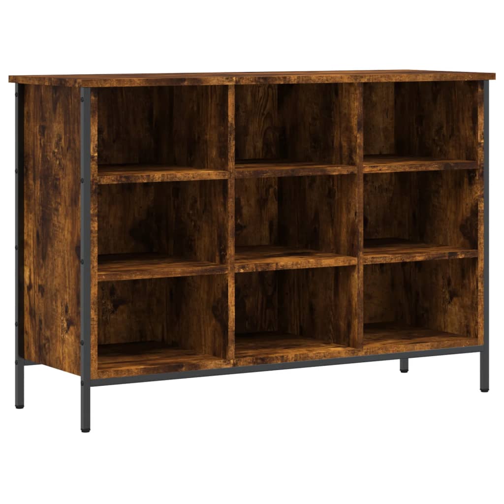 Shoe Cabinet Smoked Oak 9 compartments