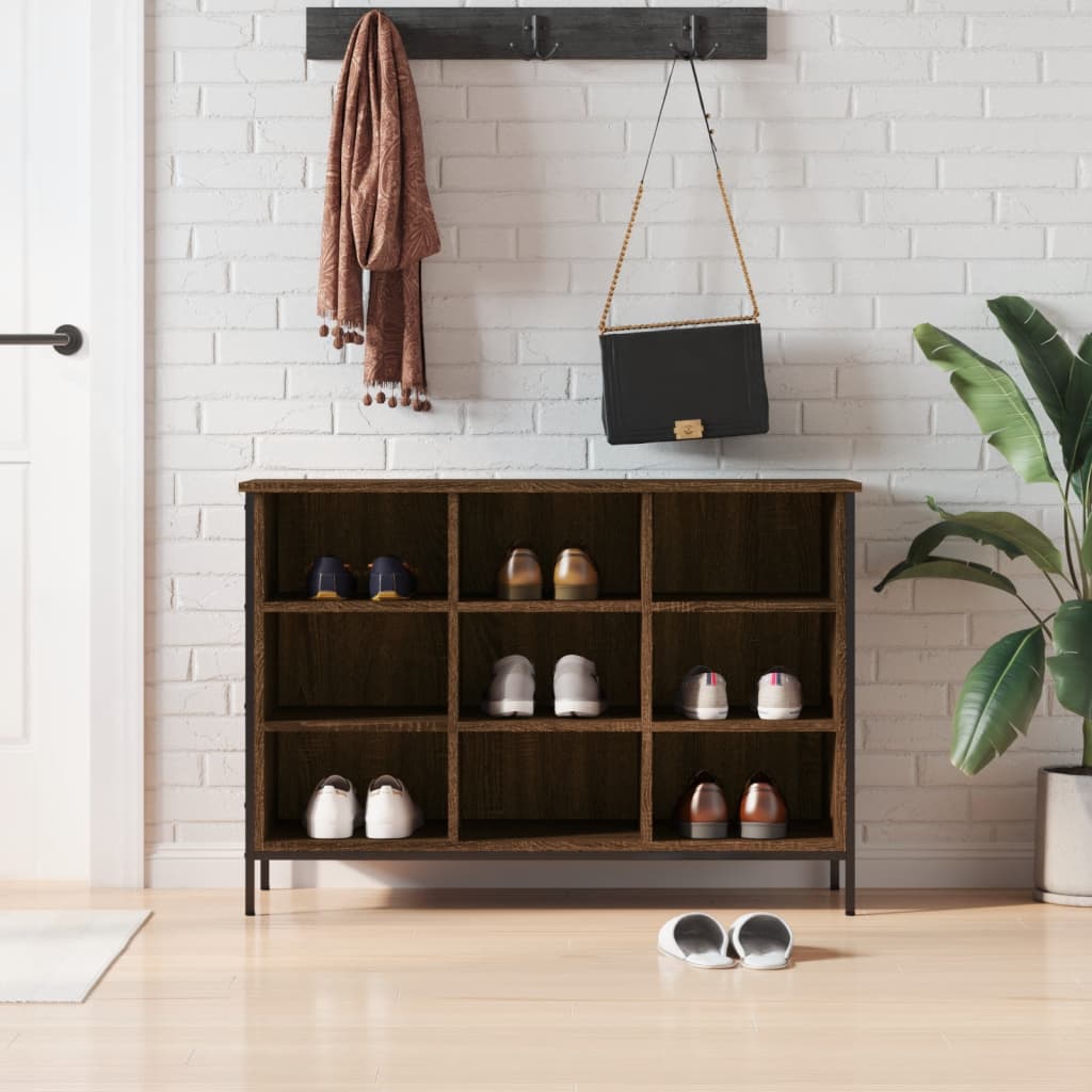 Shoe Cabinet Brown Oak 9 compartments