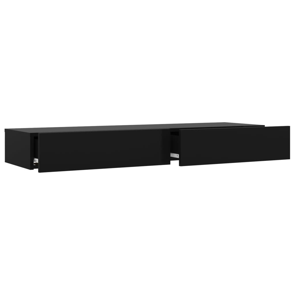 vidaXL TV Cabinet with LED Lights Black 120x35x15.5 cm