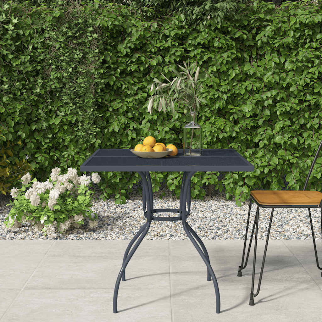 Garden Table Anthracite 80x80x72,5 cm Steel Mesh