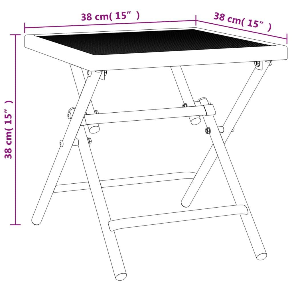 Folding Garden Table Anthracite 38x38x38 cm Steel Mesh