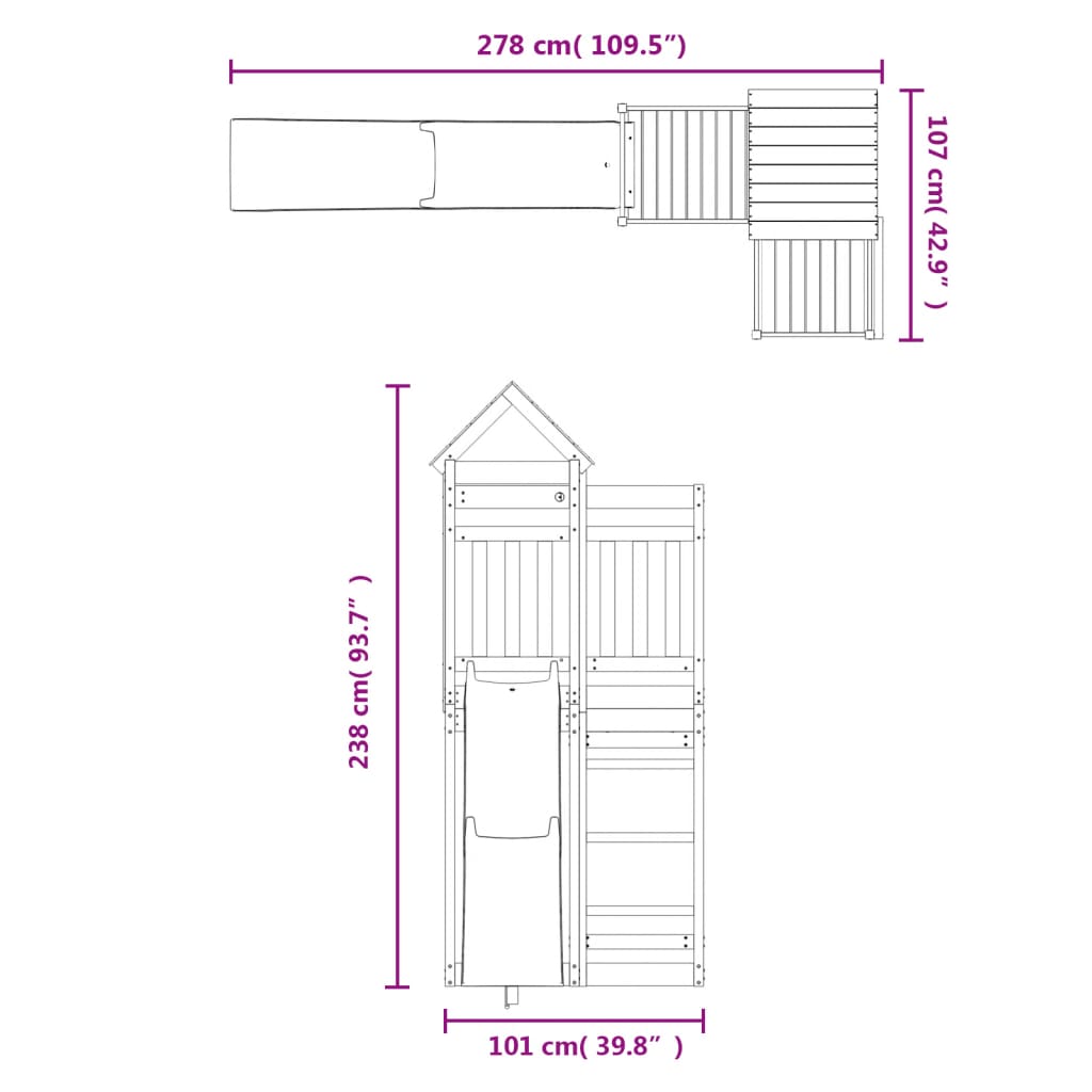 vidaXL Outdoor Playset Solid Wood Pine