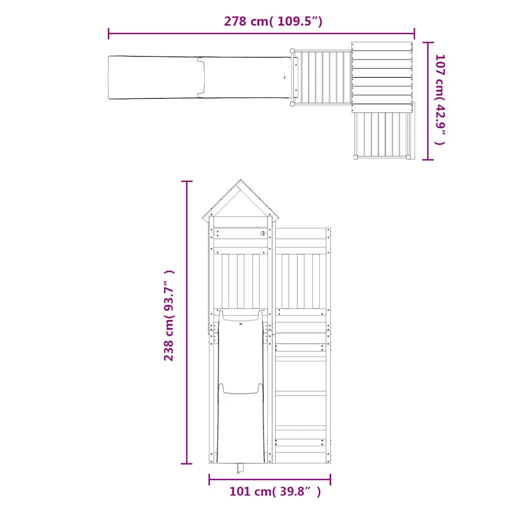 vidaXL Outdoor Playset Solid Wood Douglas