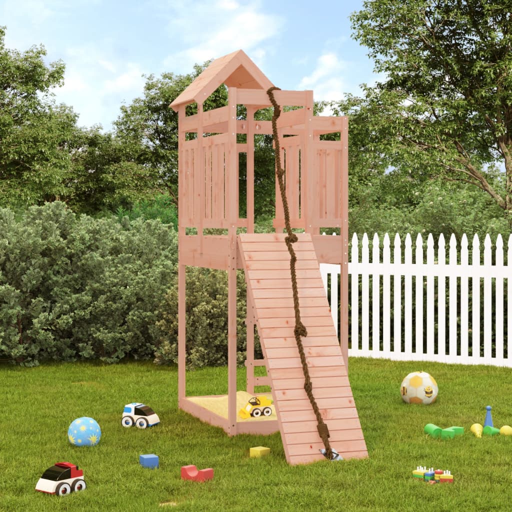 vidaXL Playhouse with Climbing Wall Solid Wood Douglas