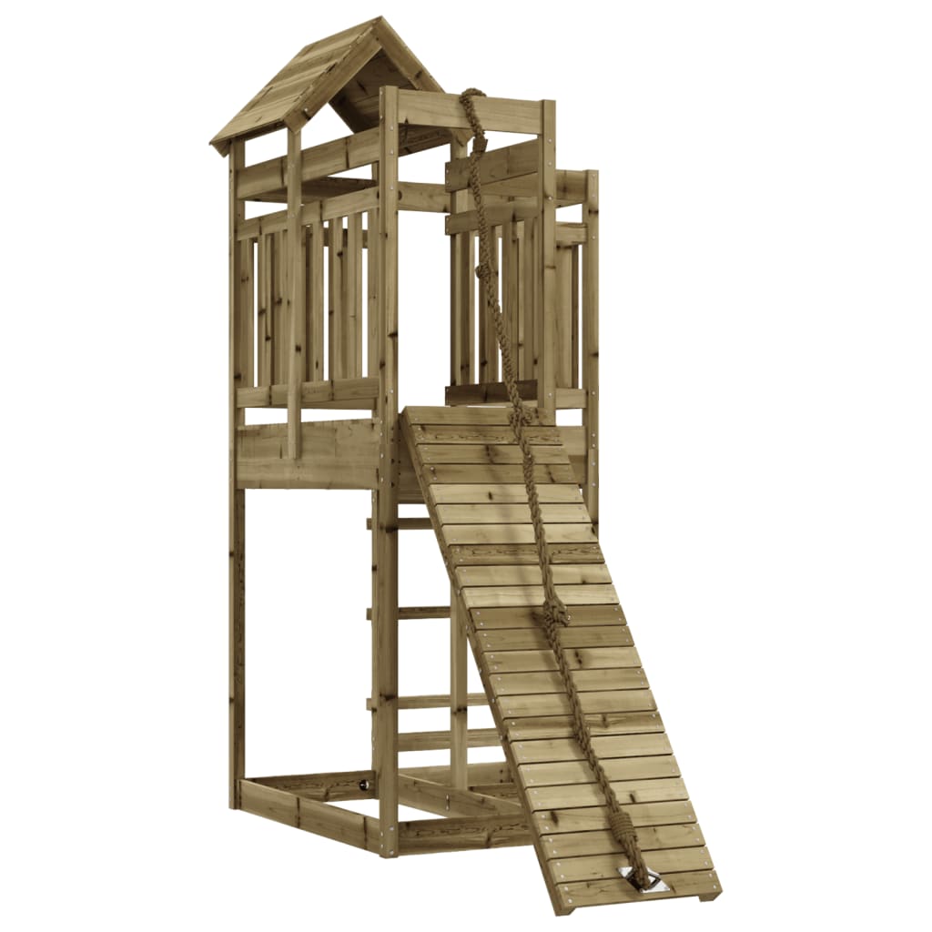 vidaXL Playhouse with Climbing Wall Impregnated Wood Pine