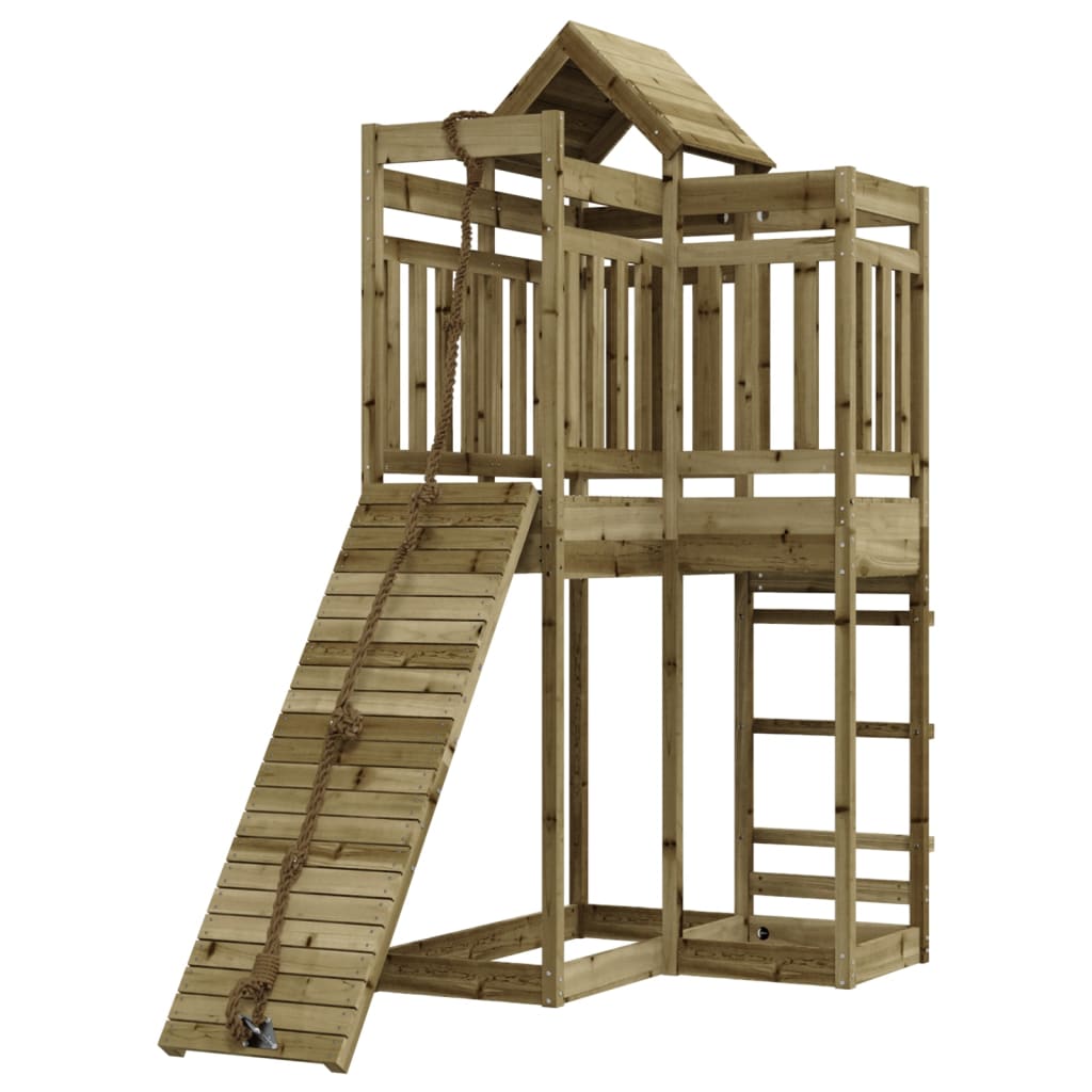 vidaXL Playhouse with Climbing Wall Impregnated Wood Pine