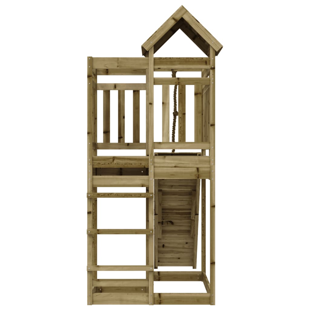 vidaXL Playhouse with Climbing Wall Impregnated Wood Pine