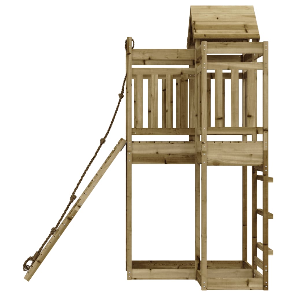 vidaXL Playhouse with Climbing Wall Impregnated Wood Pine