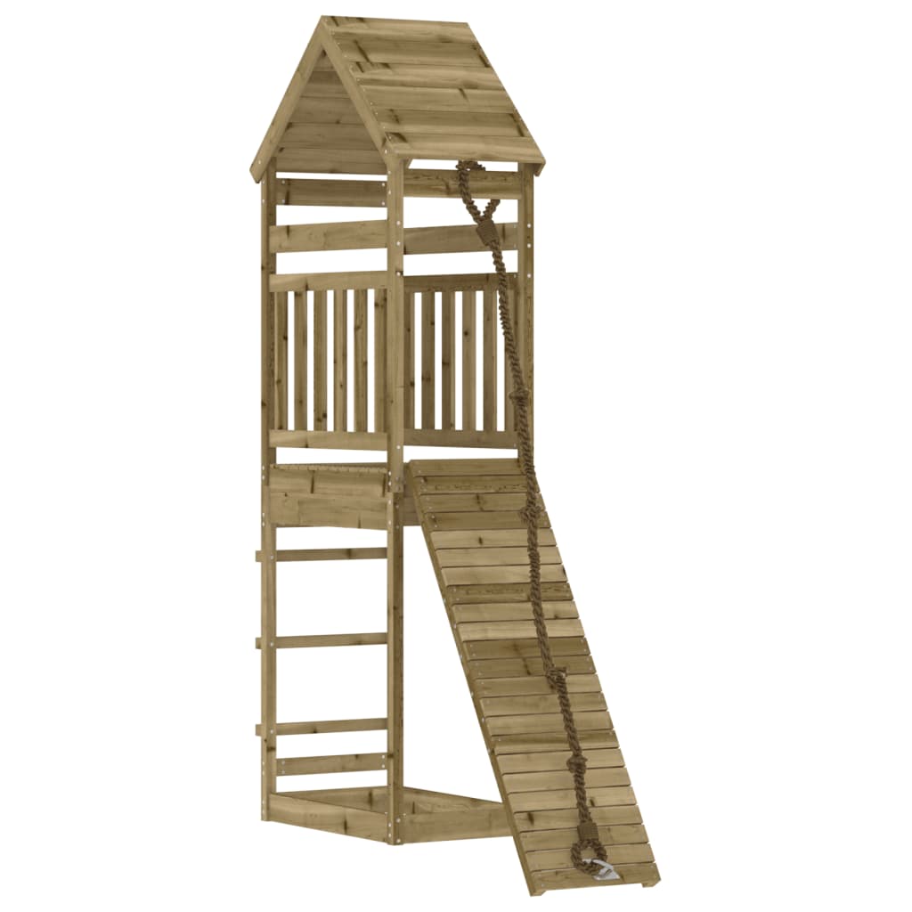 vidaXL Playhouse with Climbing Wall Impregnated Wood Pine