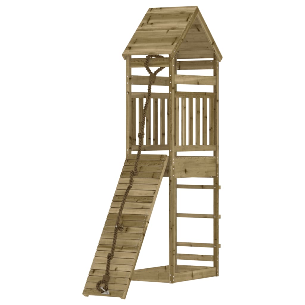 vidaXL Playhouse with Climbing Wall Impregnated Wood Pine