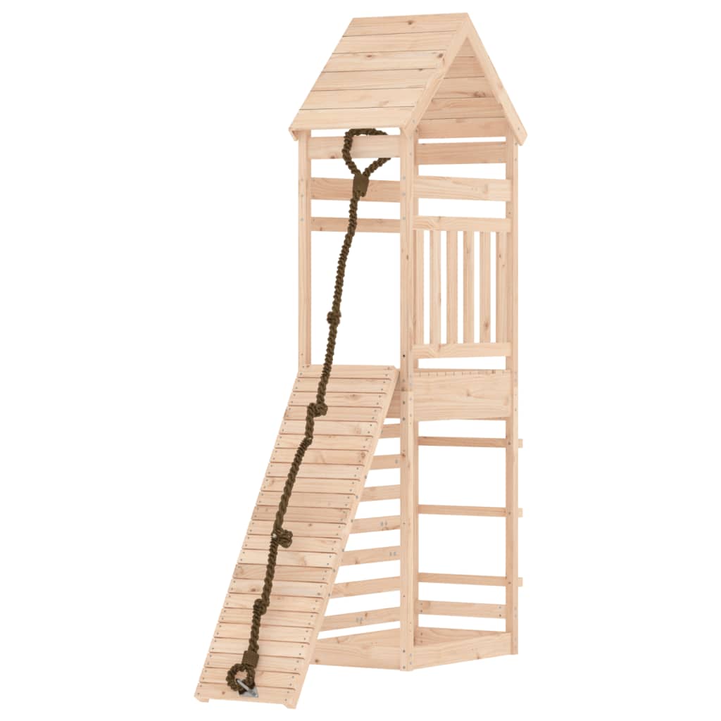 vidaXL Playhouse with Climbing Wall Solid Wood Pine