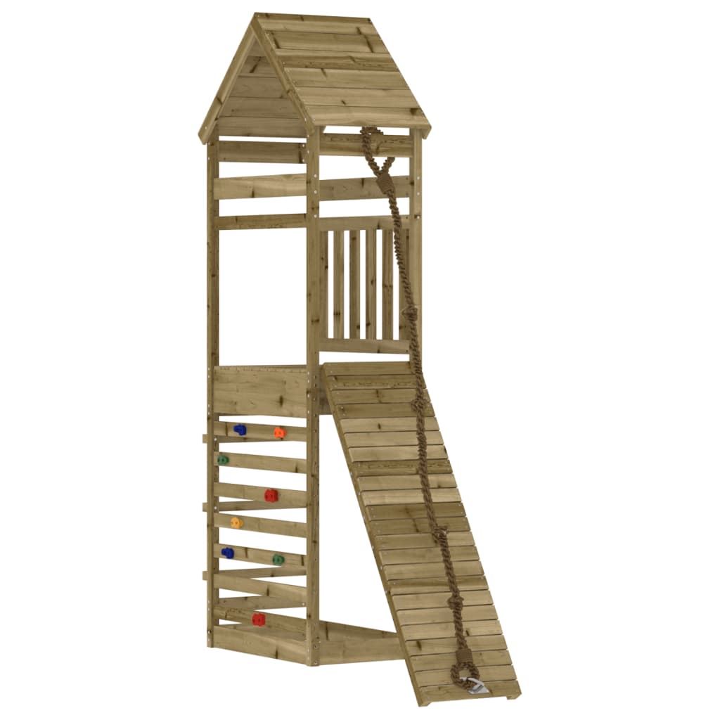 vidaXL Playhouse with Climbing Wall Impregnated Wood Pine