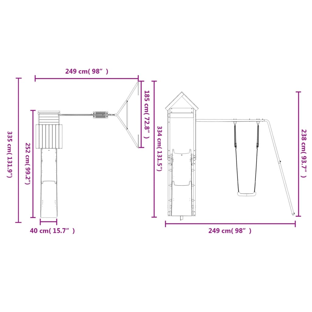 vidaXL Outdoor Playset Impregnated Wood Pine