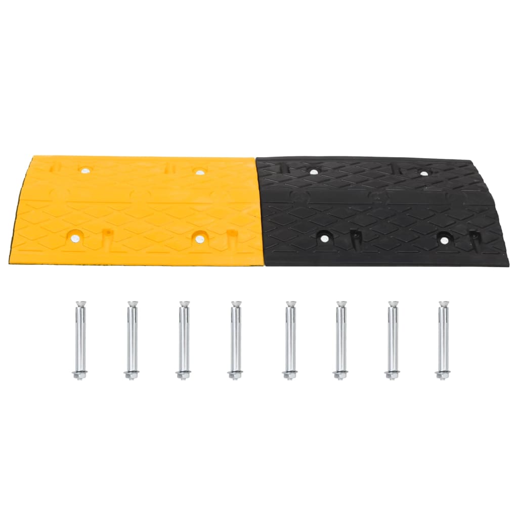 Speed Hump 4 pcs Yellow&Black 97x32.5x4 cm Rubber