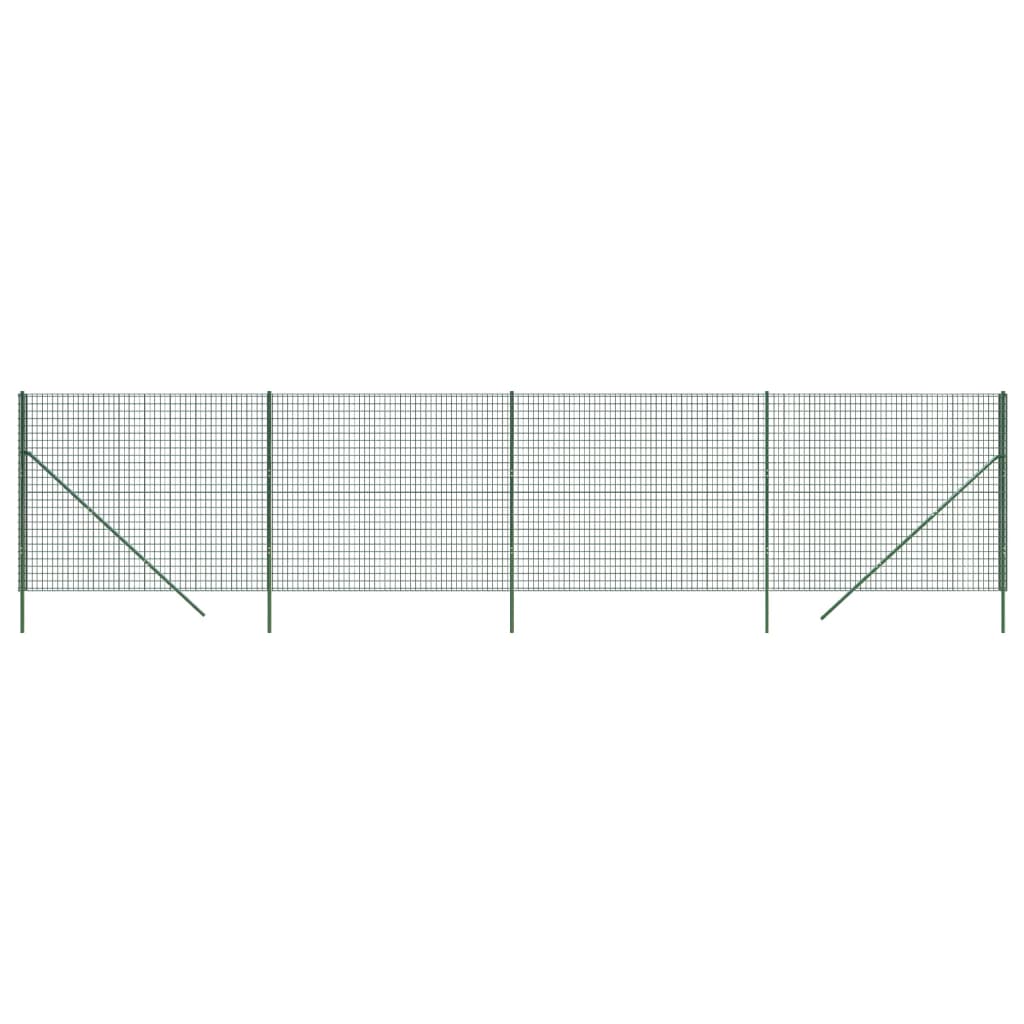 vidaXL Wire Mesh Fence Green 1.6x10 m Galvanised Steel