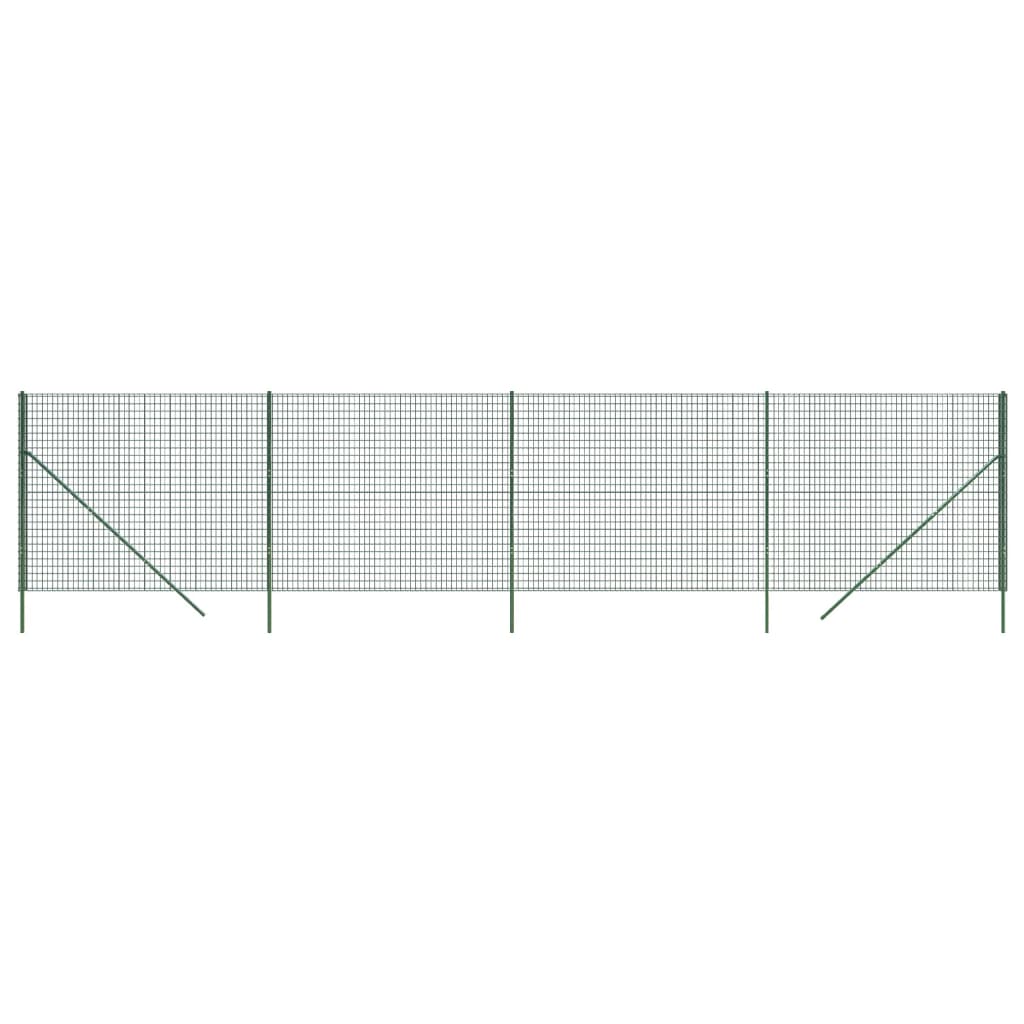 vidaXL Wire Mesh Fence Green 1.8x10 m Galvanised Steel