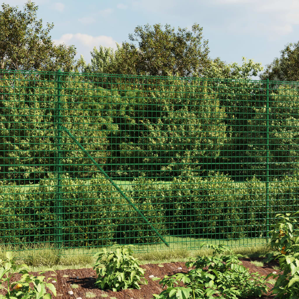 vidaXL Wire Mesh Fence Green 2.2x25 m Galvanised Steel