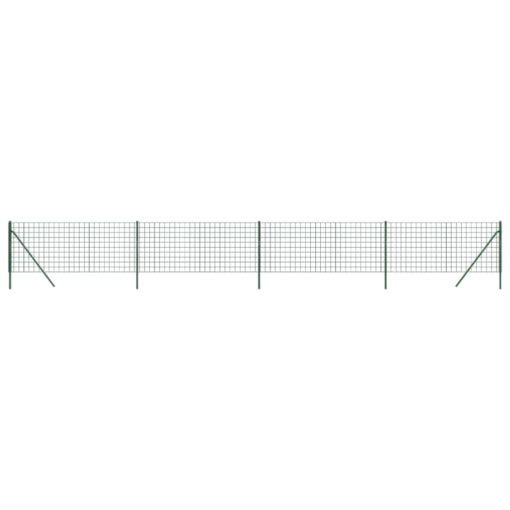 vidaXL Wire Mesh Fence Green 1x10 m Galvanised Steel