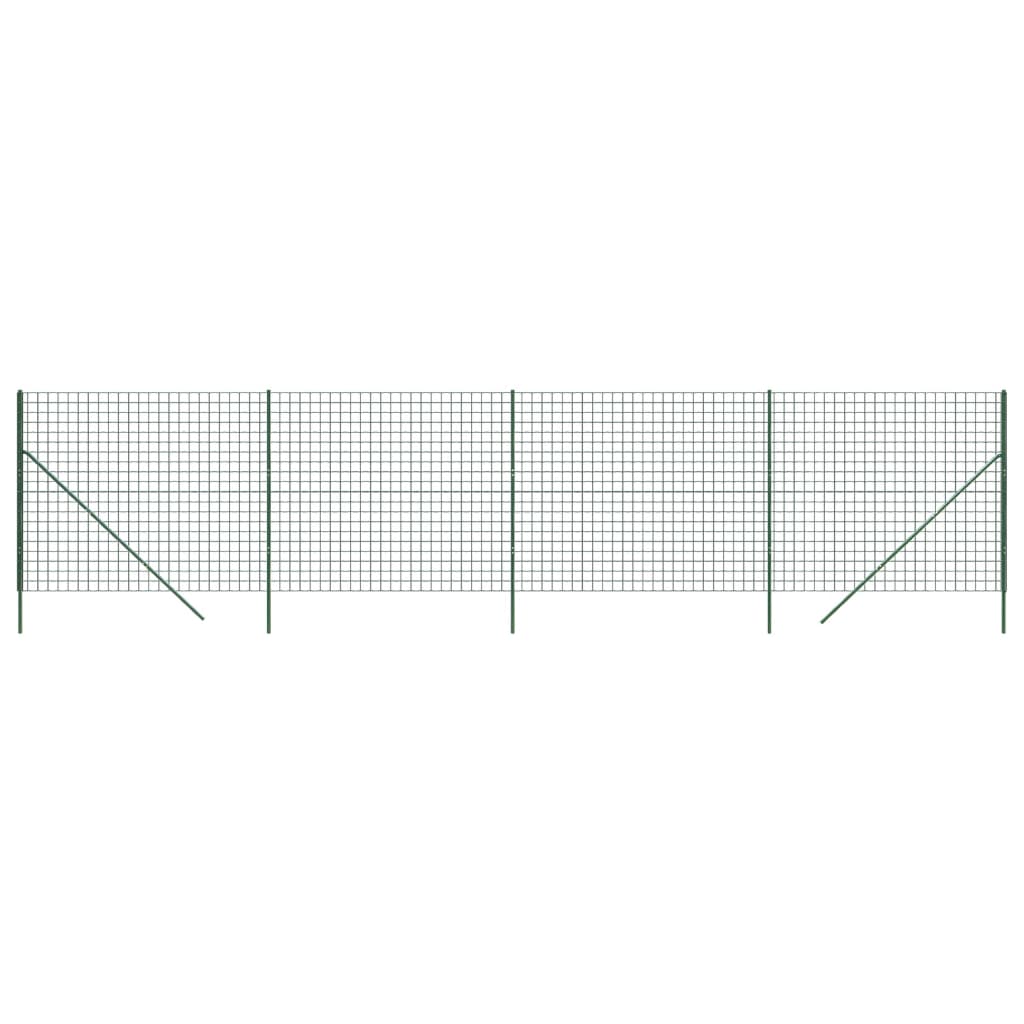 vidaXL Wire Mesh Fence Green 1.6x10 m Galvanised Steel