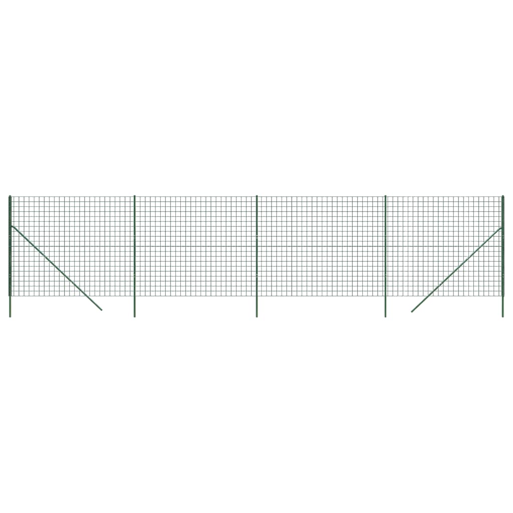 vidaXL Wire Mesh Fence Green 2x10 m Galvanised Steel