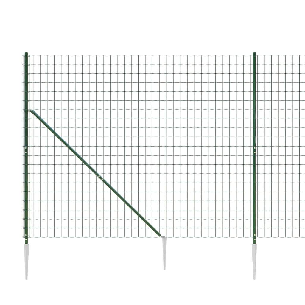 Wire Mesh Fence with Spike Anchors Green 1.4x10 m