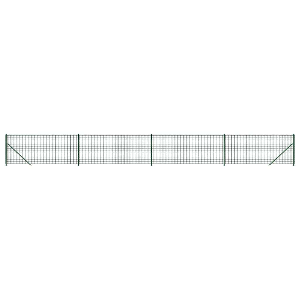 Wire Mesh Fence with Flange Green 0.8x10 m