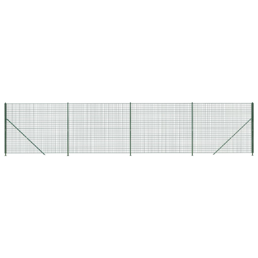 Wire Mesh Fence with Flange Green 1.4x10 m